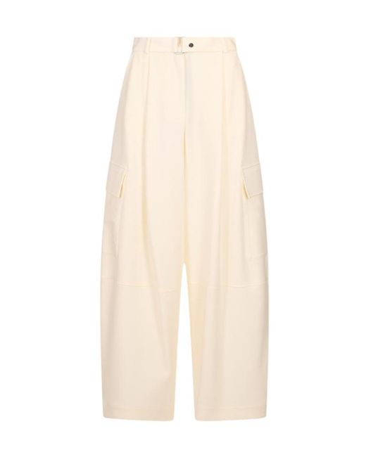 P.A.R.O.S.H. White Pleated Casual Trousers
