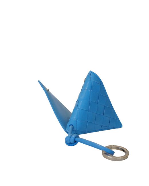 Bottega Veneta Blue Triangular Rhomboid Key Chain