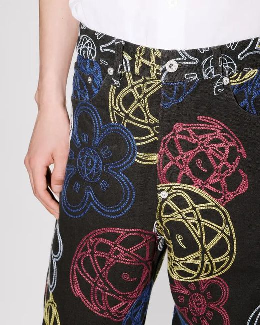 KENZO Blue X Futura 2000' Embroidered Wide Fit Pants for men