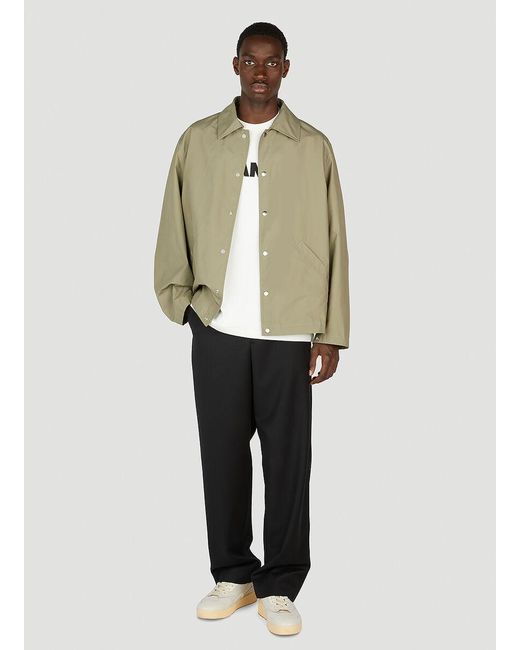 Jil Sander Natural Logo Printed Long-Sleeved Jacket for men