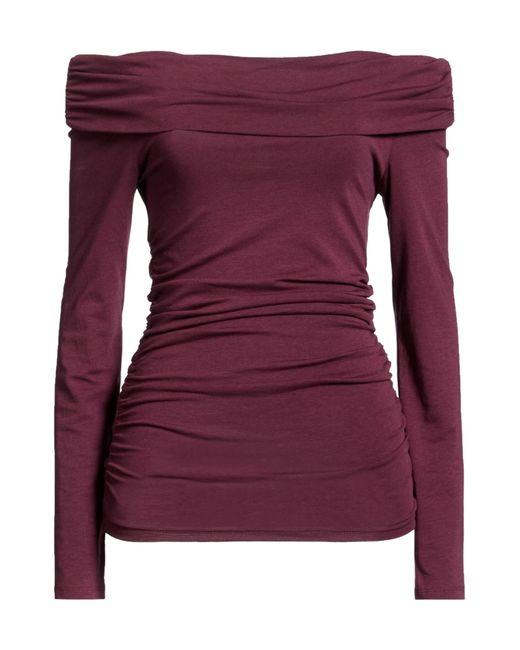 Rag & Bone Purple Off-Shoulder Long Sleeve Top
