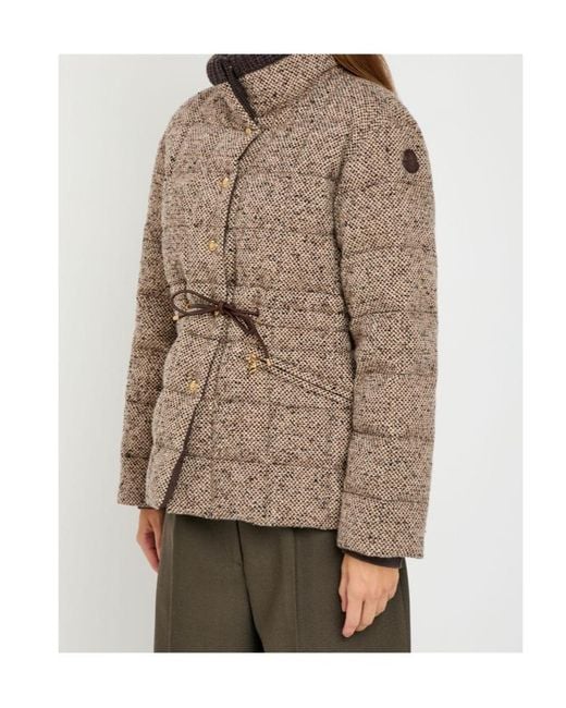 Moncler Brown Antigony Quilted Wool-Blend Jacket