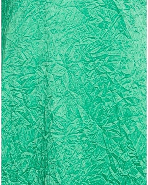 Ganni Green Crinkled Slip Dress