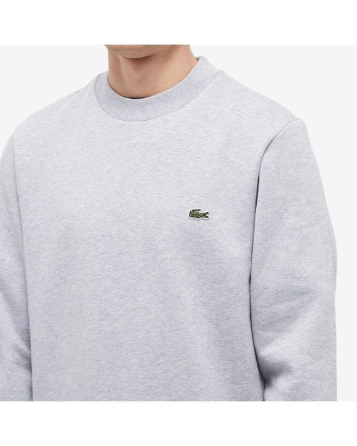 Lacoste Gray Fleece Crew Neck Sweatshirt for men