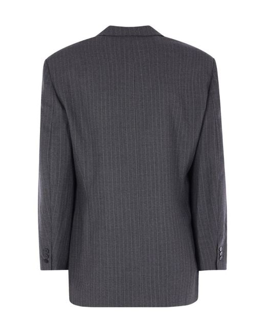 Magliano Black Pinstripe Single Breasted Jacket for men
