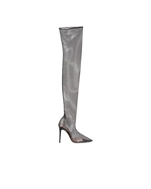 Gianvito Rossi White Over-The-Knee Mesh Boots