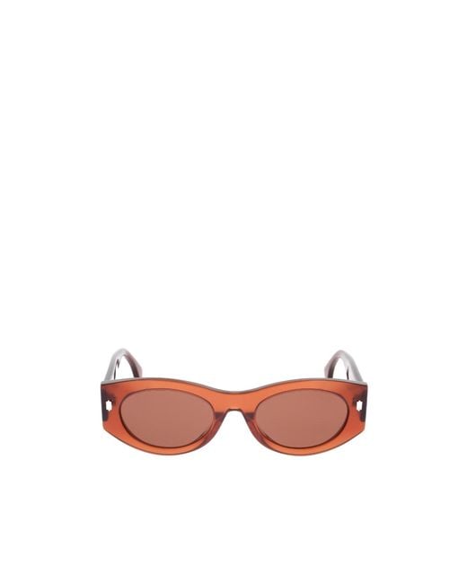 Fendi Pink Eyewear Oval Frame Sunglasses