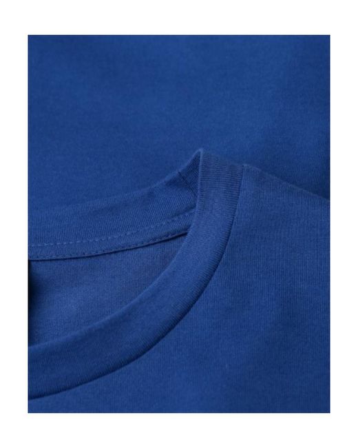Paul & Shark Blue Round Collar Embossed T-Shirt for men