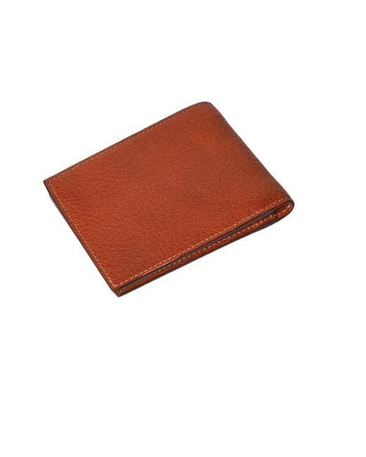 Brunello Cucinelli Brown Logo Embossed Bi-Fold Wallet for men