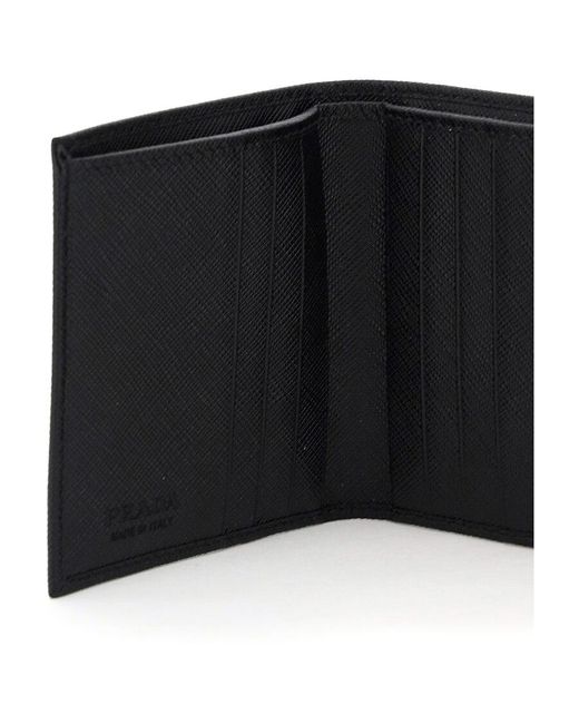 Prada Black Triangle Logo Bifold Wallet for men