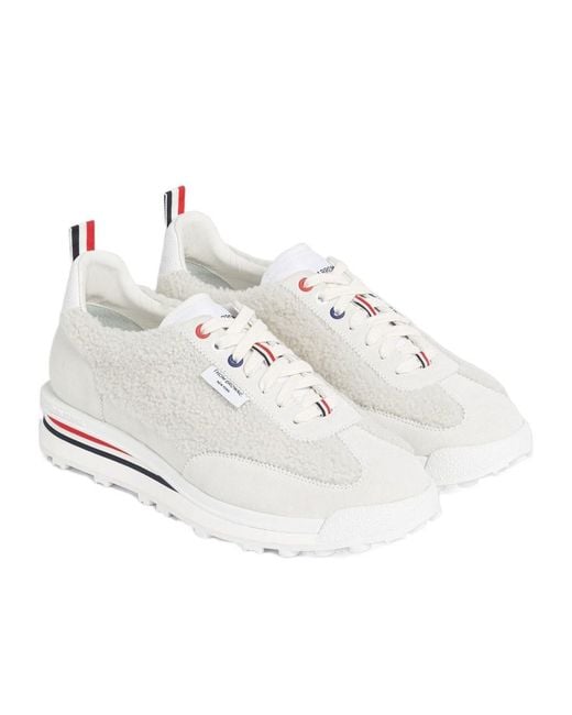 Thom Browne White Tech Runner Low-Top Sneakers for men