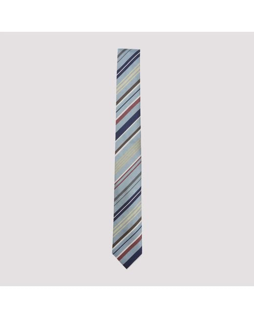 Paul Smith White Striped Pointed-Tip Tie for men