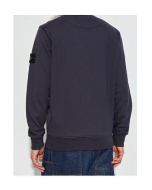 Stone Island Blue Logo Patch Sweatshirt for men