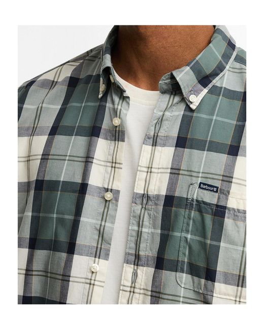 Barbour Gray Long-Sleeved Plaid Shirt for men