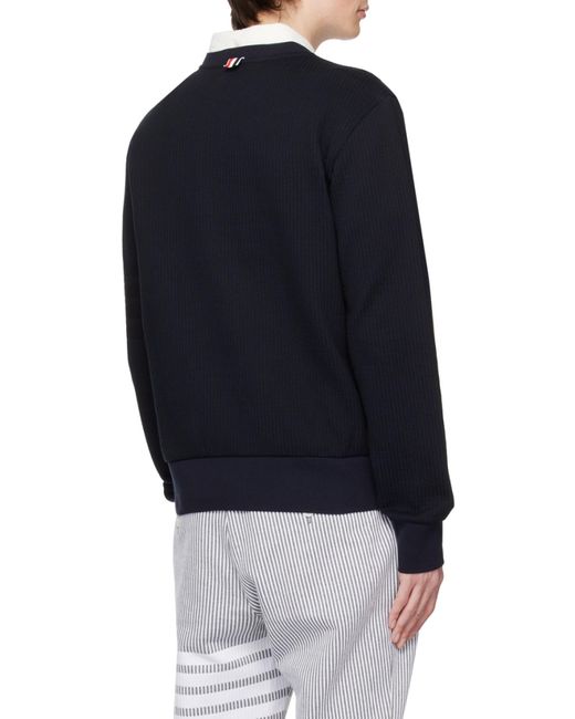 Thom Browne Black Bar Crewneck Sweatshirt for men