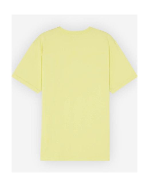 Maison Kitsuné Yellow Maison Kitsuné Fox Patch Crewneck T-Shirt for men