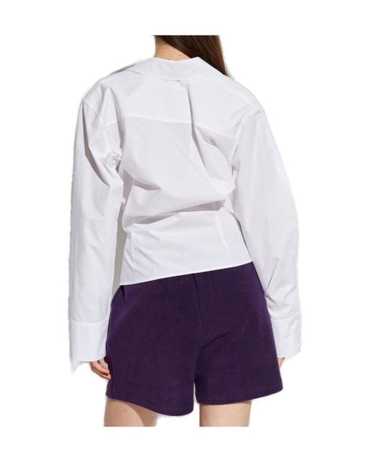 The Attico White The Asymmetric Shirt