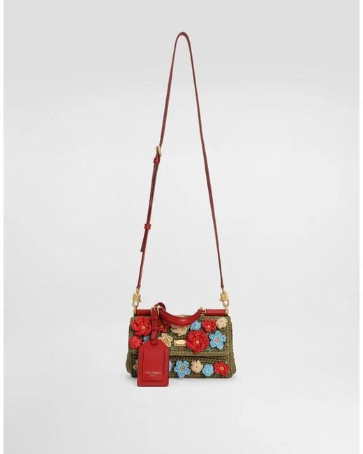 Dolce & Gabbana Red My Sicily Crochet Handbag