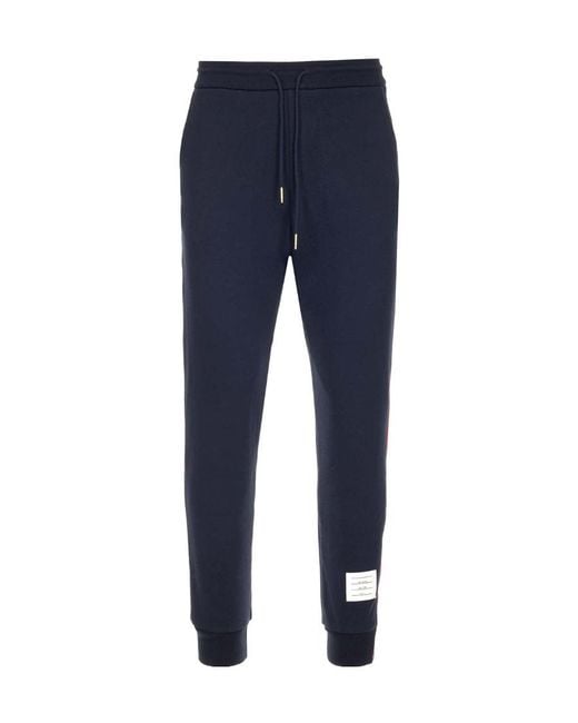 Thom Browne Blue Dark Logo Sweatpants for men