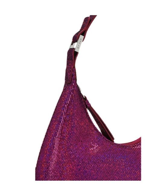 By Far Purple Baby Amber Zipped Tote Bag