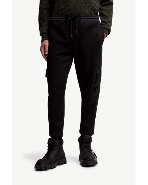 Moncler Black Logo Patch Drawstring Track Pants for men