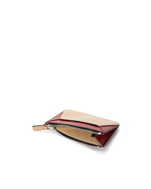Marni Red Logo-Print Leather Card Holder for men