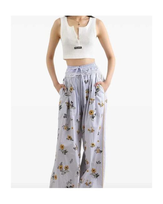 Dolce & Gabbana White Cropped Henley Tank Top