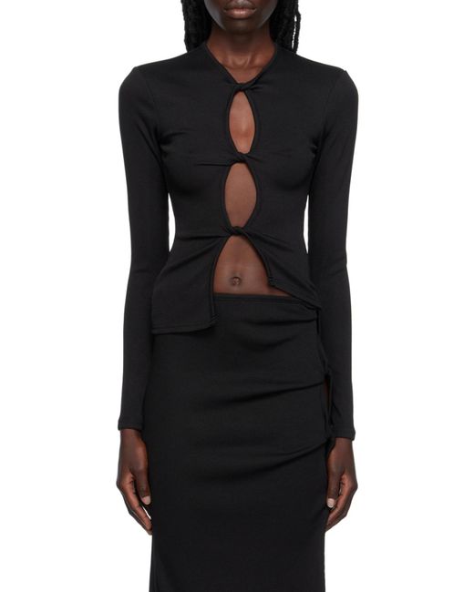 Christopher Esber Black Twisted-Effect Cut-Out Top