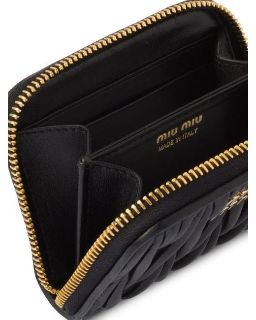 Miu Miu Black Matelassé Coin Purse