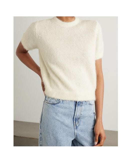 Doen White Short-Sleeved Sweater