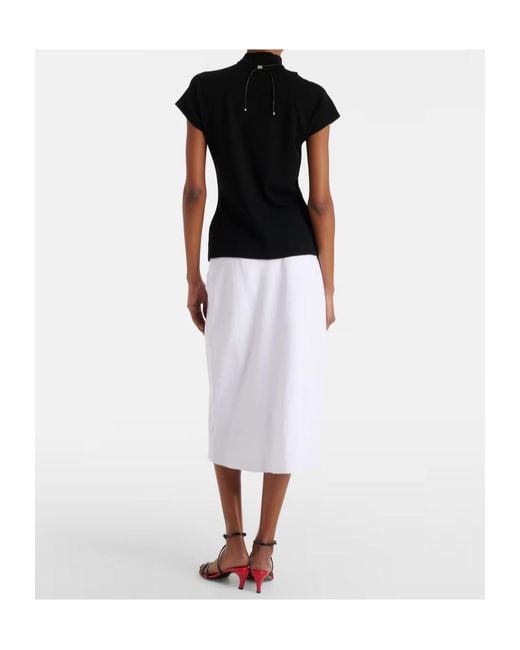 Vince White Easy Linen-Blend Midi Skirt