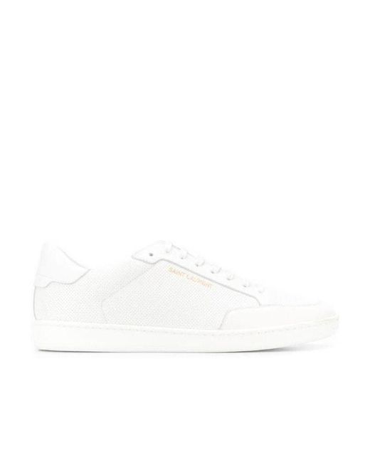 Saint Laurent White Court Classic Sl/10 Lace-Up Sneakers for men