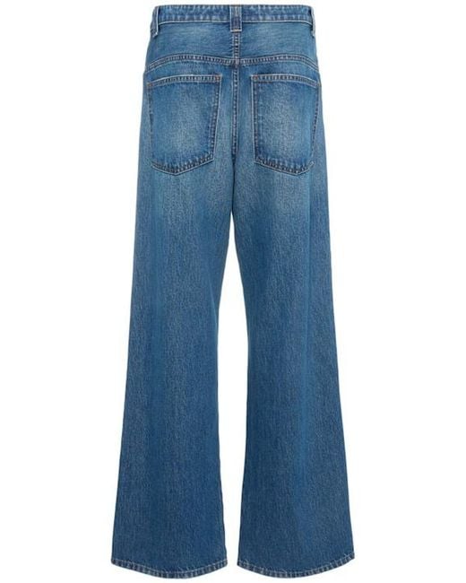 Khaite Blue Winslow Mid Rise Denim Baggy Jeans