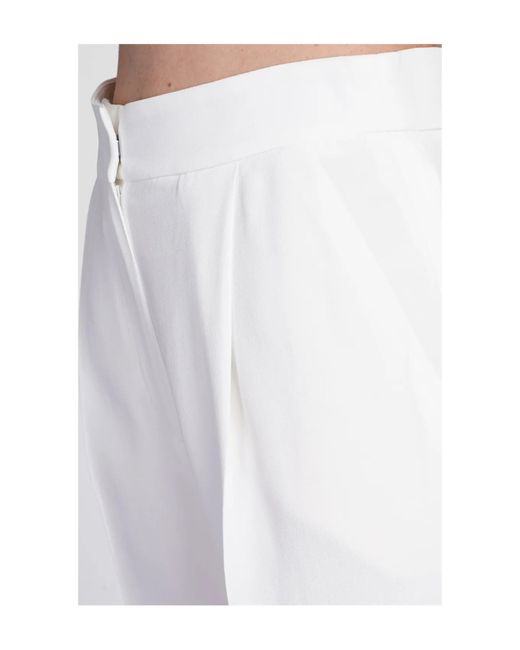 Emporio Armani White Darted High-Waist Trousers