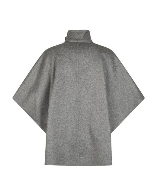 Max Mara Gray High-Neck Cape