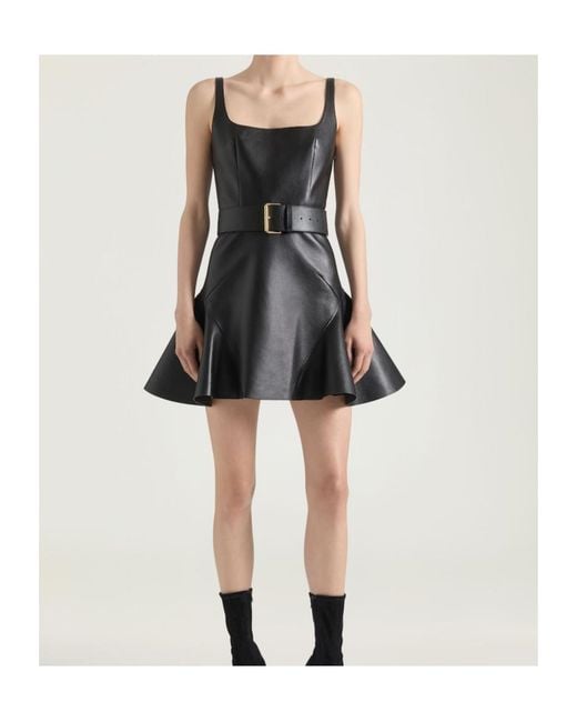 Givenchy Black Leather Mini Dress