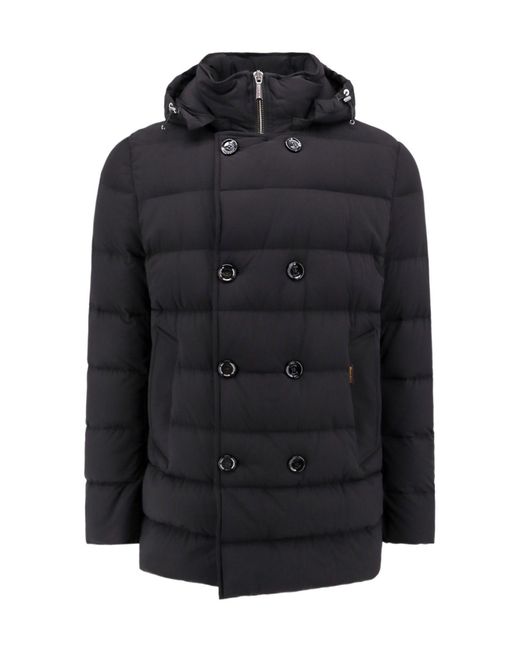 Moorer Black Florio Double-Breasted Padded Jacket for men