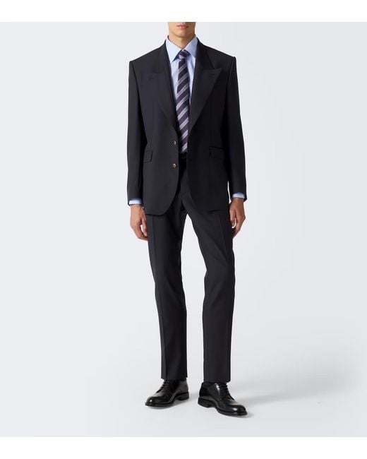 Dolce & Gabbana Black Virgin Wool Tapered Pants for men