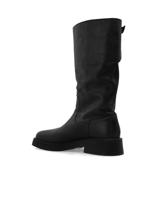 Miista Black Round-Head Short Boots