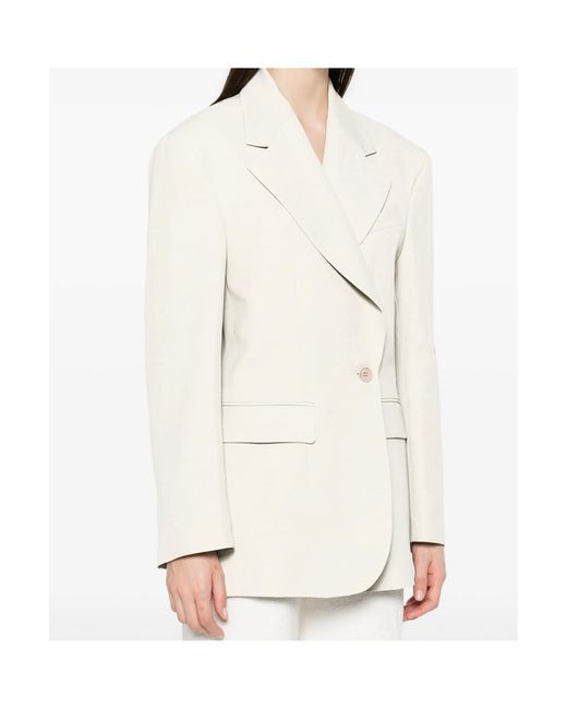 P.A.R.O.S.H. Natural Raisa Single-Breasted Blazer