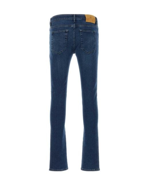 Pt Pantaloni Blue Pt Torino Logo Patch Button Detailed Skinny Jeans for men