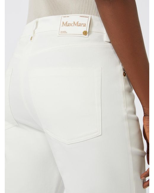 Max Mara White 'S Mid-Rise Straight-Leg Trousers