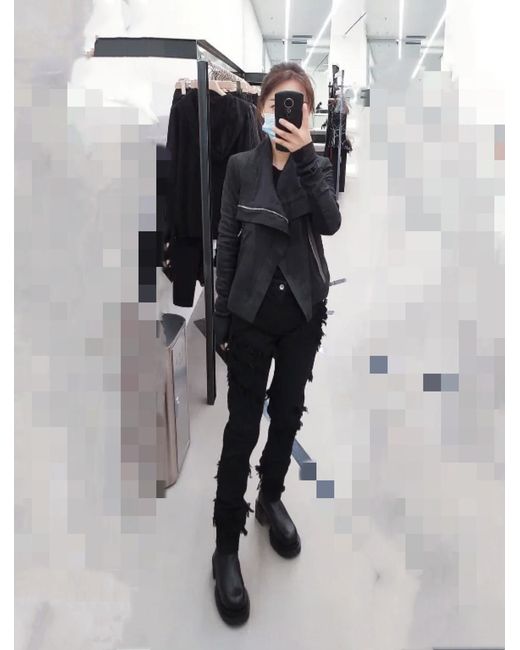 Rick Owens Black Imitation Old Jeans
