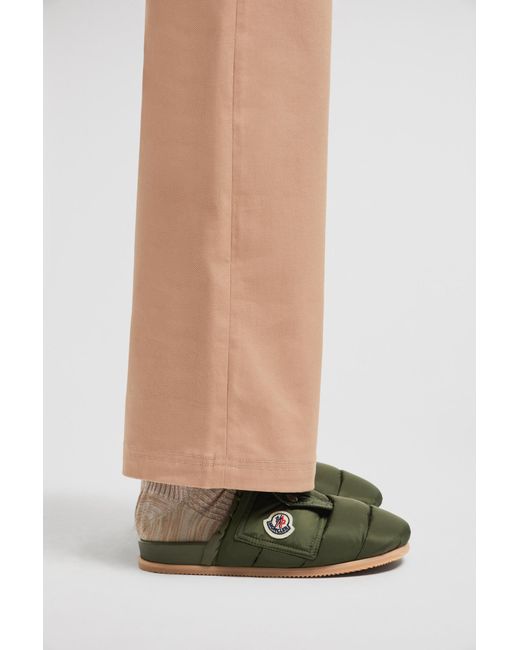 Moncler Green Mon Pocket Padded Leather Mules