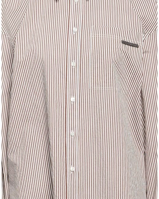 Brunello Cucinelli Gray Patterned Shirts Blouses