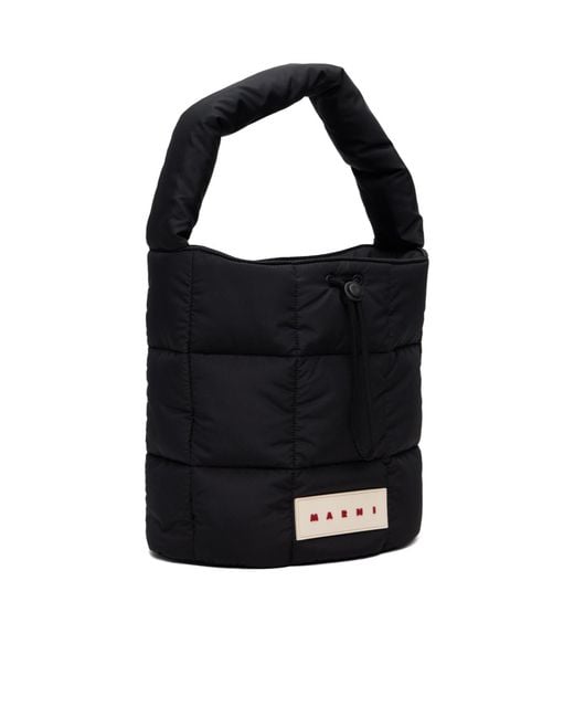 Marni Black Padded-Quilted Shoulder Bag