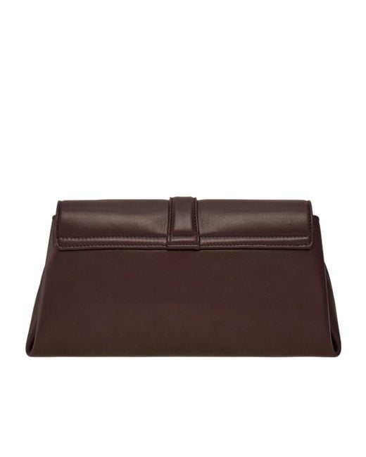 Ferragamo Brown Gancini Clasp Small Shoulder Bag