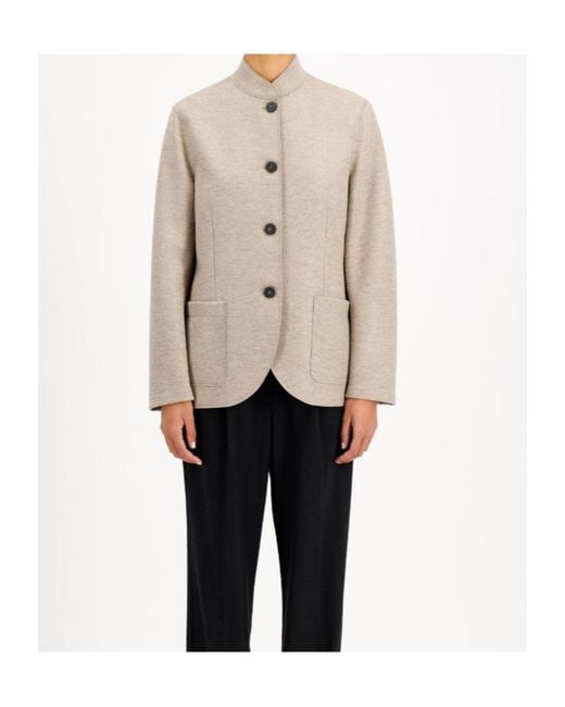 Harris Wharf London Natural Nehru Jacket