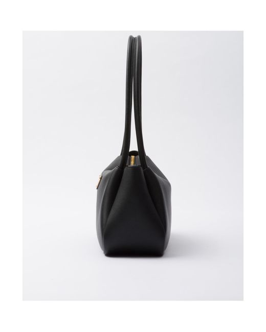 Prada Black Logo Plaque Medium Tote Bag
