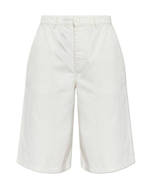 AMI White Ami Loose Bermuda Shorts for men